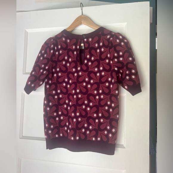 NWOT Anthropologie Maeve Harmon jacquard sweater tee - Picture 6 of 9